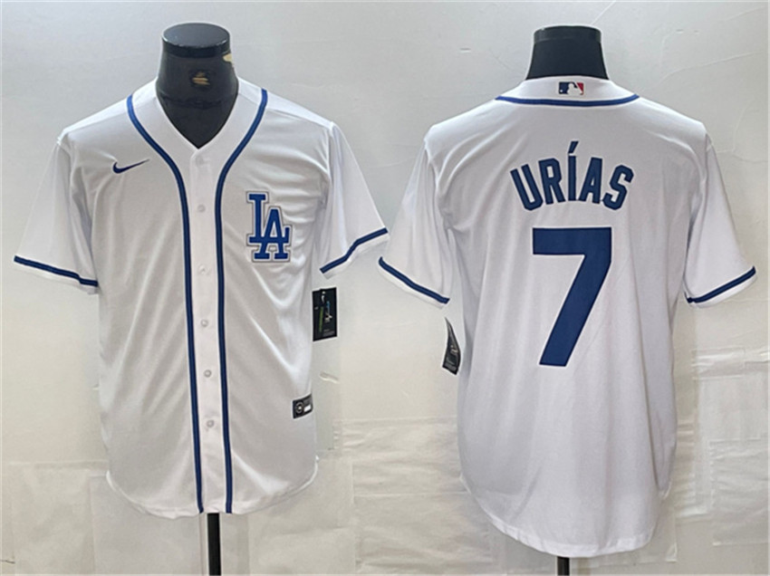 Men's White Los Angeles Dodgers #7 Julio Urías Cool Base Stitched Baseball Jersey